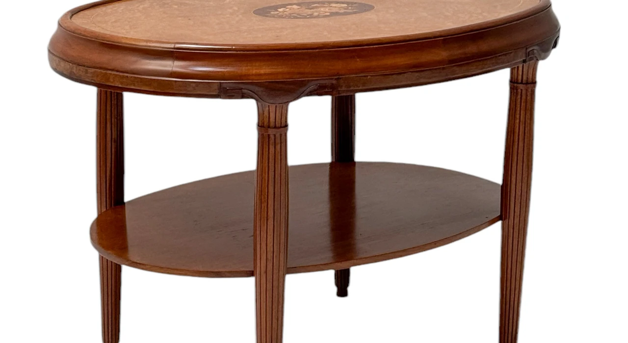 French Art Deco Walnut Center Table, 1930s